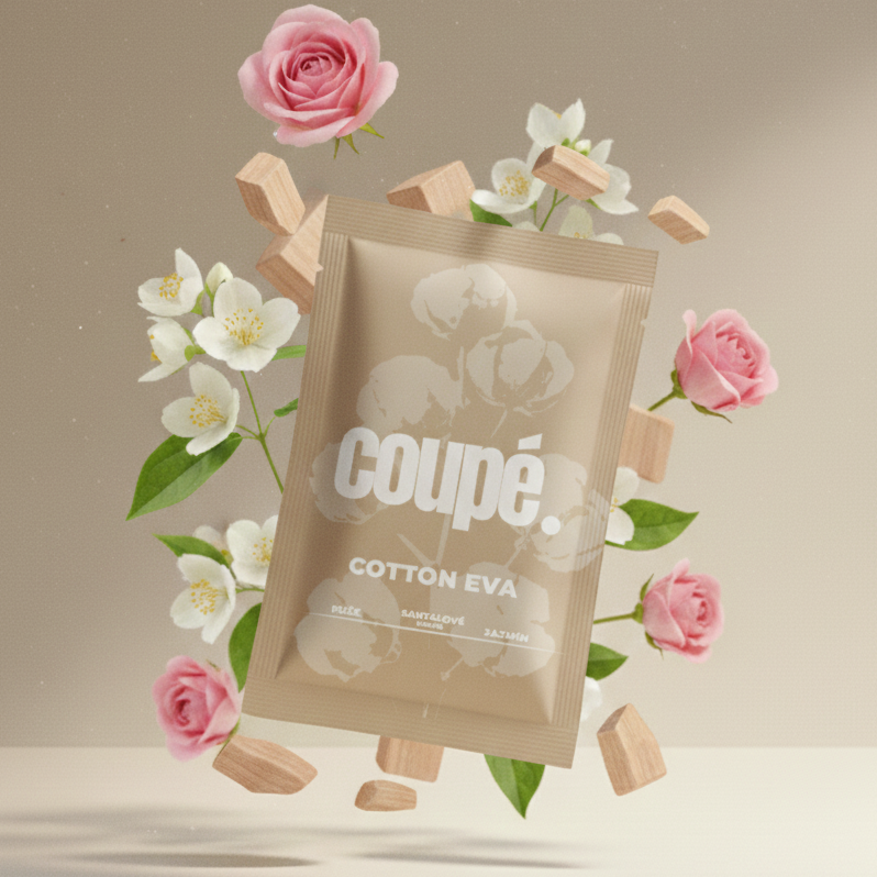 Jemná vôňa do auta Coupe Aroma Cotton Eva s čistou kvetinovou arómou